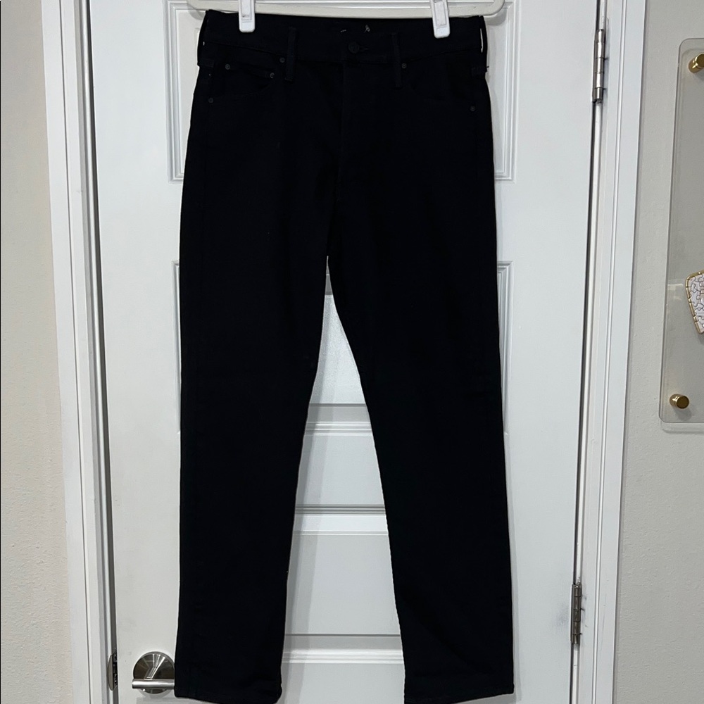MOTHER Tomcat Ankle Black Straight Leg Jeans